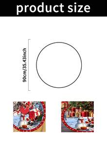 1/100 Stück Weihnachtsbaumrock mit Weihnachtsmotiv, Muster mit Holzhaus, verschneiter Landschaft, Weihnachtsmann, Schneemann-Mustern, mit Rentier, Geschenkbox, Schneeflocken-Design, runde Basis, Durchmesser 60/90 cm wählbar; geeignet für Winterparty und Heimdekoration, ideales Weihnachtsbaum-Accessoire. - Verschiedenfarbig - Übersicht 8