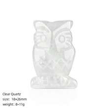1pc 1in 2 Styles Natural Crystal Owl Carved Ornament | Home Decor & Meditation Energy Guardian | Symbol Of Wisdom And Protection - crystal - View 26