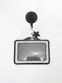 Sparkling Rhinestone ID Card Holder, Rhinestone Horizontal ID Card Holder With Clip, Cute Flower Decorated Retractable ID Card Holder, Cute ID Card Holder, Retractable Sparkling Crystal Card Holder, Suitable For Work ID, Bank Card, Meal Card, Work Permit, Etc., Suitable For Work, Office, Nurse, Medical, Student, Teacher, Unique Birthday Gift, Holiday Gift, Party Gift, Teacher's Day Gift, Back To School Gift - Multicolor - View 16