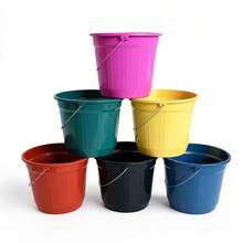Kit 10 Baldes 5 Litros Plásticos Alça Reforçada  Coloridos Pequenos Lavanderia Limpeza - Multicolorido - Visão 1