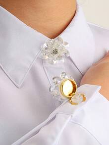 1 pieza/2 piezas Cubierta de botón para camisa, gemelos hechos a mano, cubiertas de gemelos, clip de botón para manga, botón para vestido, boda, esmoquin, decoración, accesorios de ropa - C - Ver 11