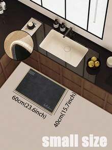 1pc Deep Black Retro Textured Kitchen Mat 3.5mm Soft Rubber Water-Absorbing Mat, Suitable For Kitchens, Bathrooms, Living Rooms, Outdoor Door Mats, Kitchen Rugs, Home Decor, And Toilet Mats. - Multicolor - View 14