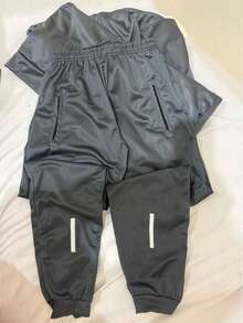 Dry Fit Set: Cold Weather Top + Jogger Pants With Reflective Detail - Gris Oscuro - Ver 2