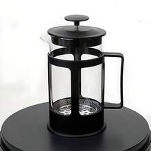 1 Stück hitzebeständige French-Press-Kaffeekanne aus Borosilikatglas, schwarzer Rahmen, Edelstahlfilter, Kaffeekanne und Teebereiter, verschiedene Größen, Handpresse für Zuhause, Büro, Camping, Küche, Kaffeezubehör - Verschiedenfarbig - Übersicht 10