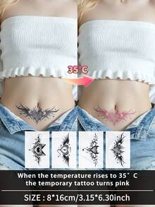 4pcs/Set Temporary Tattoo Stickers, Sexy Couple Game Style, Waterproof And Sweat-Proof, Disposable, Suitable For Women And Men, Face, Arm, Waist, Chest, Leg, Abdomen, Neck, Hand, Finger, Back, Party, Stage Performance, Modern Body Art - Multicolor - View 1