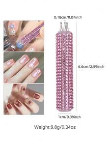 Full Rhinestone Nail Art Dotting Pen, Create Plum Blossom Pattern With One Stroke, Essential Nail Art Tool For Makeup Enthusiasts And Nail Art Beginners. - Multicolor - View 10