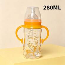 1 pieza/2 piezas Biberón de vidrio para bebé resistente al calor hasta 400℃ esterilizable con tetina de silicona anti-cólico y pajita con bola de gravedad 180ml/280ml apto para bebés de 6 meses en adelante - Multicolor - Ver 11