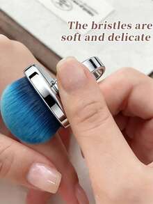 Metal Ring Nail Dust Brush, Stiff Bristle DIY Nail Brush, Professional Dust Removal Makeup Brush, Nail Care Tool - Multicolor - View 4