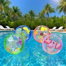 Inflatable Water Toy For Kids, Transparent, Striped, Colorful, For Beach Or Pool Parties, Ball Game - 3 - View 9