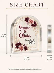 Custom Wedding Acrylic Arch Sign | Personalized Name & Date Engagement Gift | Romantic Couple Commemorative Decor, Love Starts Here - Multicolor - View 4
