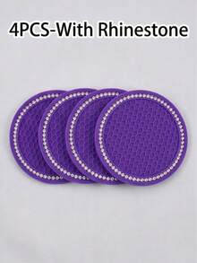 YITUMU 2pcs/4pcs Silicone Anti-Slip Car Cup Holder Coasters - Cup Mat With Crystal Edge, Waterproof & Fashionable, Suitable For Car Or Home Use - Multicolor - View 35