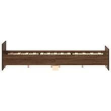 vidaXL Bed Frame, Bed Base With Slatted Base, Bed, Guest Bed With Headboard And Footboard, Single Bed, Bedroom Bed, Bedroom Furniture, Dark Oak 75x190cm, Engineered Wood - 橡木深色 - 查看 6