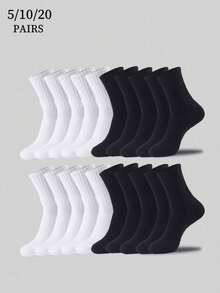 1 Paar/5 Paar/10 Paar Paar Lässig Sport Socken, geeignet für tägliche Zuhause- und Outdoor-Nutzung, Größe: (35-39) (39-42) - Verschiedenfarbig - Übersicht 2