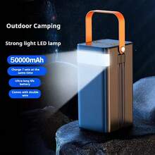Batterie externe 40000mAh avec charge rapide 22,5W, chargeur portable batterie externe adapté aux smartphones avec 4 câbles intégrés et lampe de poche de camping (4*10000mAh cellule de batterie) - Blanc - Voir 2