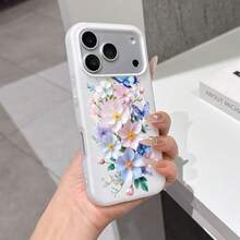 [24h Shipping From DE/FR/ES]Apple 11-17 Phone Case - Butterfly Floral Scene New Style 2026 Gel Case For IPhone 17 Pro Max/16 Pro/15/14 Plus Holiday Gifts 13 Supports Wireless Charging Comfortable To The Touch Compatible With Magsafe For Men And Women Phone Case Gift For Women Men Birthday Present - 1 Piece Of Picture Color - View 5