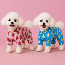 新款宠物服装，猫狗睡衣，适合中小型犬，例如泰迪犬、博美犬、吉娃娃、蜜蜂和草莓图案。 - 淺粉色 - 查看 14