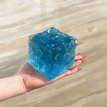 1pc Popular Oversized Ice Cube TPR Squeeze Toy, Realistic Ice Crystal Texture Stress Relief Squeeze Toy, Cool Summer Desktop Decoration, Suitable For All Ages Multi-Holiday Surprise Gift Set - 彩色 - 查看 7