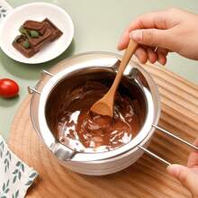 Stainless Steel Chocolate Melting Pot, Dual Nozzle Heat-Resistant Handle, For Melting Chocolate, Candy And Candle Making. Dual Pot Stainless Steel Pot, Separated Heating From Water, Melting Pot, Wax Pot, Baking Pot - Multicolor - View 4