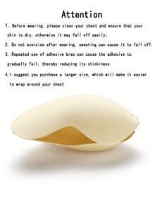 1 Pair Invisible Cleavage Enhancing Bra, Backless Strapless Seamless Self-Adhesive Silicone Bra Pads, Breathable Perforated Mango Cup Bra For Summer - Apricot - View 4