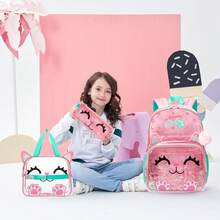 Boys & Girls Transparent Backpack With Lunch Bag Set, Suitable For Preschool And Elementary School Children - Children's Schoolbag - View 3