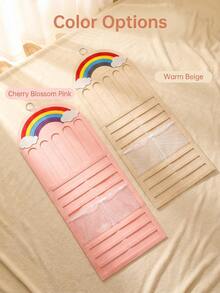 1pc Rainbow Cloud Hanging Hair Accessory Organizer, Suitable For Bedroom And Children's Room Decoration, Multi-Layer Independent Pockets For Neat Storage Of Scattered Hair Clips - Multicolor - View 7