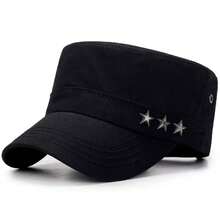 1pc Men's Star Pattern Flat Top Baseball Cap, Adjustable Sun Protection Casual Hat, Suitable For Spring/Autumn Travel, Beach, Party - Multicolor - View 7
