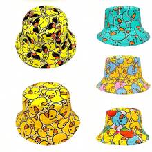 1pc Summer Men's Cute Yellow Duck Print Bucket Hat, Outdoor Casual Sports Versatile All-Season Sun Protection Sun Hat - Multicolor - View 1