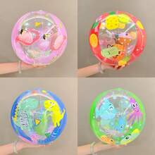 Inflatable Water Toy For Kids, Transparent, Striped, Colorful, For Beach Or Pool Parties, Ball Game - 3 - View 7