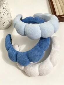 Cloud SPA Face Wash Headband: Suitable For Face Washing And Facial Care. Thick Terry Cloth Headband, Perfect For Makeup, Sports And Yoga. A Must-Have For Girls At Home And In Dorms, A Perfect Choice For The Back-To-School Season. - Multicolor - View 3