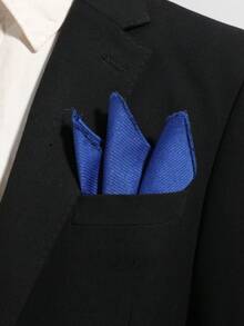 1pc Men's Casual Solid Color Textured Pocket Square, Suitable For Business Formal Suit Pocket Decoration - Multicolor - View 4