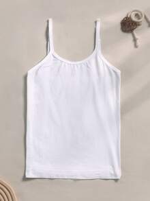 CELILIN White Adjustable Strap Seamless Camisole, Breathable Skin-Friendly Tummy Control Slimming Innerwear - White - View 7