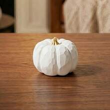 3pcs/Set Resin Pumpkin Decor - Modern Geometric Autumn Sculpture, Suitable For Home, Office And Thanksgiving Celebration - Three-layer Pumpkin - White - View 7