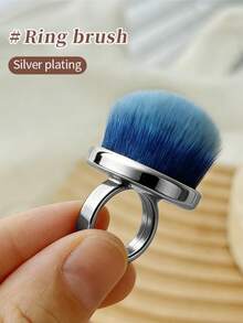 Metal Ring Nail Dust Brush, Stiff Bristle DIY Nail Brush, Professional Dust Removal Makeup Brush, Nail Care Tool - Multicolor - View 5