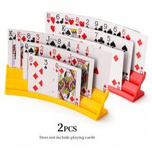 1pc/2pcs/4pcs Poker Card Holder, Curved Design Hands-Free Card Stand, Suitable For Elderly And Arthritis Patients, Stackable Plastic Card Storage Rack, Ideal For Family Game Night Party Card Games - View 19