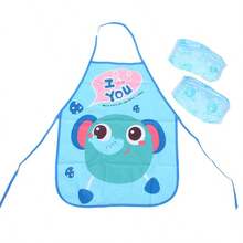 3pcs Cartoon Children Apron Set, Kids Housework Apron, Baby Feeding Bib, Painting Smock, Play Waterproof Sleeveless Apron, Back To School, First Day Of School - Multicolor - View 5