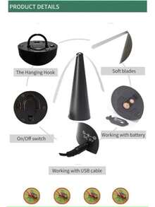 USB Rotating Fly Killer With Advanced Technology For Home Use: Safely And Effectively Controls Pests Without Damage - A - View 6