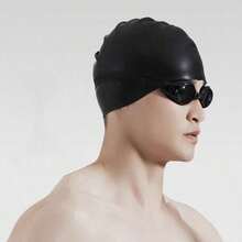 1pc Adult Unisex Professional Waterproof Comfortable Silicone Swim Cap, Fashionable Plus Size Training Swimming Cap - Swimming Cap - View 3