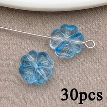 30pcs Glass Heart Clover Spacer Bead Jewelry Making DIY Earrings Pendant Various Design Charms For Jewelry Making Bracelets Necklace - Multicolor - View 15