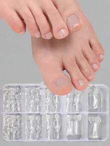 美感假腳趾甲片 精確貼合格紋盒裝 耐用樹脂腳趾甲片 適合美甲愛好者 全覆蓋短法式尖端 泳池完美造型 女款假腳趾甲片 海灘必備 泳池用品 度假配件 - 多色 - 查看 9