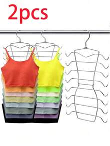 2pcs/1pc Multi-Layer Stainless Steel Folding Clothes Rack, For Underwear And Bra Drying, Multi-Functional 8/4-Layer Storage Rack, Suitable For Seamless Tank Top Organization, Non-Slip Foldable Bra Storage Rack, Small Space Storage And Organization, Holiday Gift - Multicolor - View 28