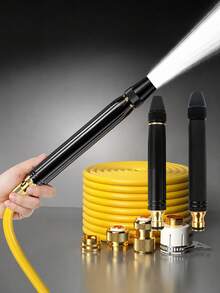 High Pressure Nozzle (Plastic Material) - Direct Water Flow Focus, Suitable For Car Wash, Gardening, Yard, Driveway Cleaning - Compatible With Hose Connector - Home, Garage, Lawn Care, Outdoor Cleaning Accessories, Ergonomic Handle Design, Durable, DIY Cleaning Tool - View 2