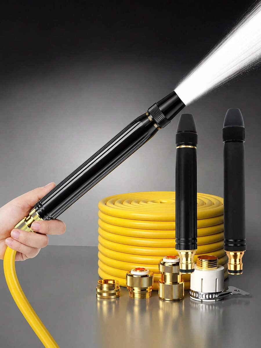 High Pressure Nozzle (Plastic Material) - Direct Water Flow Focus, Suitable For Car Wash, Gardening, Yard, Driveway Cleaning - Compatible With Hose Connector - Home, Garage, Lawn Care, Outdoor Cleaning Accessories, Ergonomic Handle Design, Durable, DIY Cleaning Tool