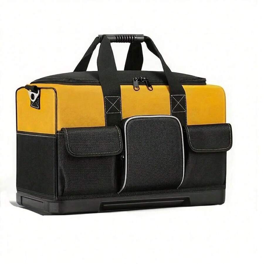 Hardware Tool Bag Wear-Resistant Durable Plastic Base Handheld Heavy-Duty Tool Bag, Portable Empty Tool Organizer With 16 Pockets, Soft Grip Carry Tool Bag, Father's Day Birthday Gift For Dad & Mechanics,This Tool Bag Does Not Include A Plastic Base. - A - View 1