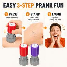 1/3 Pcs Mosquito Stamp Prank Self Inking Stamps, Novelty Fake Bug Insect Print Funny For April Fools Day, Party Favor, Office Joke And Craft Projects - One Size - View 7