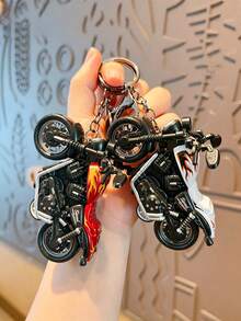 Creative Vintage Realistic Alloy Heavy Motorcycle Model, Cool Personalized Men's Bag Pendant, Exquisite Fashion Holiday Gift Accessory, Car Keychain - Multicolor - View 4