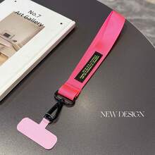 1 Stück minimalistischer einfarbiger kurzer Handy-Lanyard-Anhänger, langanhaltend Nylonmaterial, breiter Stoffriemen, bequemer Handgelenkriemen, geeignet für Handyhülle-Lanyard, Schlüsselanhänger-Lanyard, Taschen-Lanyard, Wasserflaschen-Lanyard, universeller Handgelenkriemen - Kurzes, breites Lanyard + farblich passende Karten - Übersicht 2