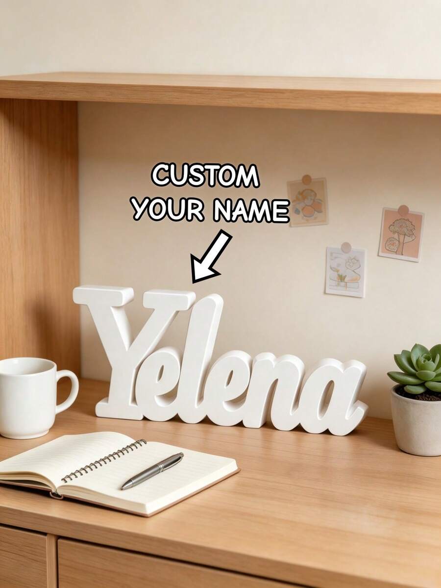 1pc Personalized 3D Printed Nameplate - Customized Name Stand Display, Modern Office Desk And Home Decor, Stylish Nameplate Suitable For Office, Workspace, Bookshelf, Birthday, Graduation, Housewarming, Holiday, Special Occasions And More - Multicolor - View 1