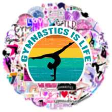 50 pièces Autocollants Graffiti Série Sports de Gymnastique pour Valise, Coque de Téléphone, Ordinateur Portable, Casque, Skateboard, Autocollants Décoratifs Imperméables DIY Créatifs Fournitures Scolaires - Multicolore - Voir 6