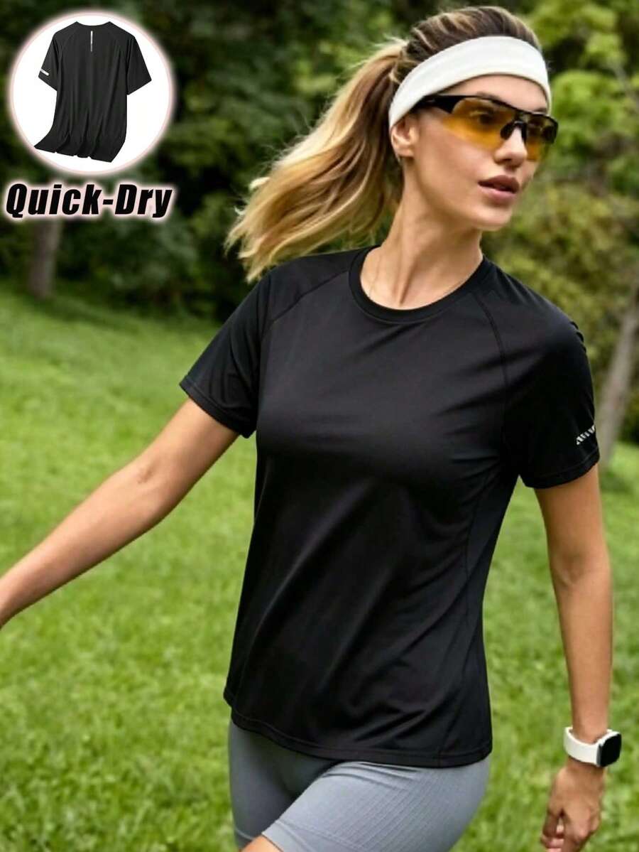 Women's Outdoor Short Sleeve Running Sports Lightweight Training Top T-Shirt - Multicolor - View 1