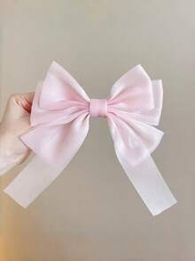 3Pcs Shimmer Organza Big Bow Ribbon Hair Claws, Sweet Back Head Hair Clips For Women - Multicolor - View 5